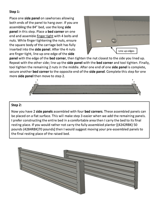 42" by 84" Raised Bed Kit