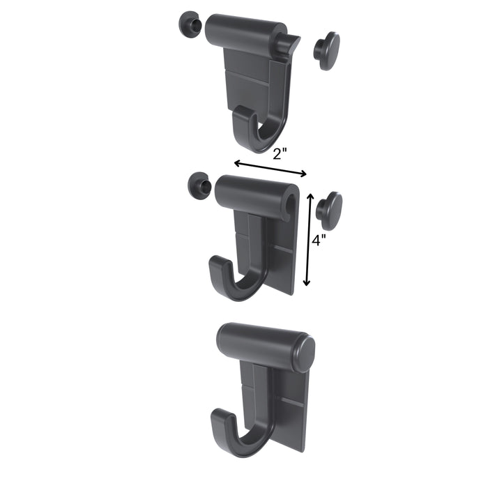 Hang It Simple 2in Wall-Mounted Storage System with Adjustable Hooks – Heavy-Duty Organizer for Tools, Mops, Brooms