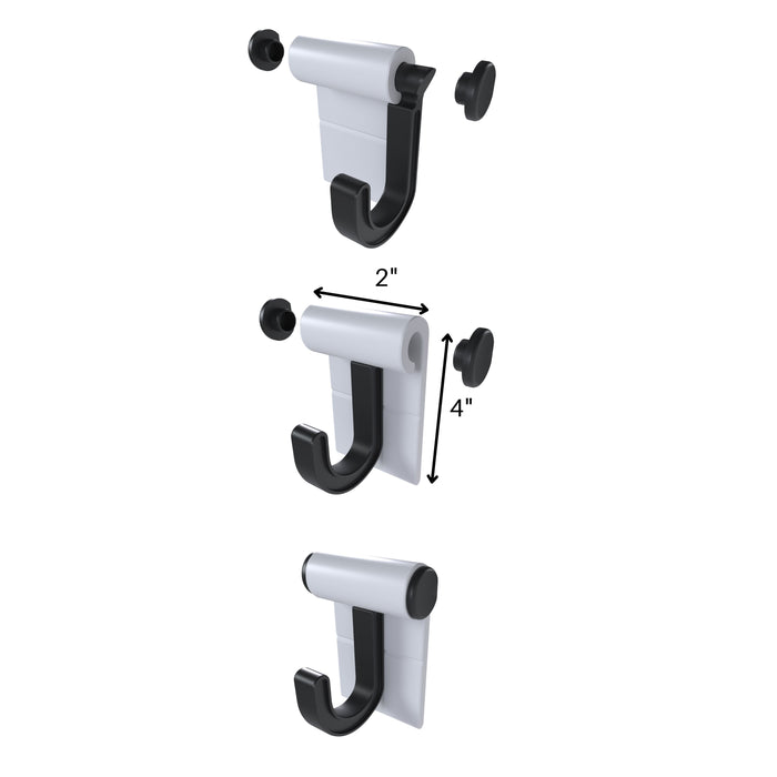 Hang It Simple 2in Wall-Mounted Storage System with Adjustable Hooks – Heavy-Duty Organizer for Tools, Mops, Brooms