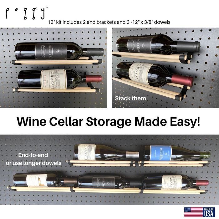 Peggy Pegboard Work Station Organizer – Hooks & Dowels for Tape, Ribbon, Wire, Crafts, Wine Rack