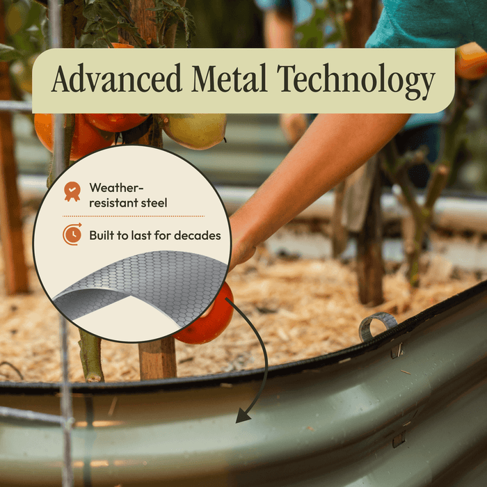 17" Tall 6 In 1 "No Tools Needed" Metal Raised Garden Bed Kit