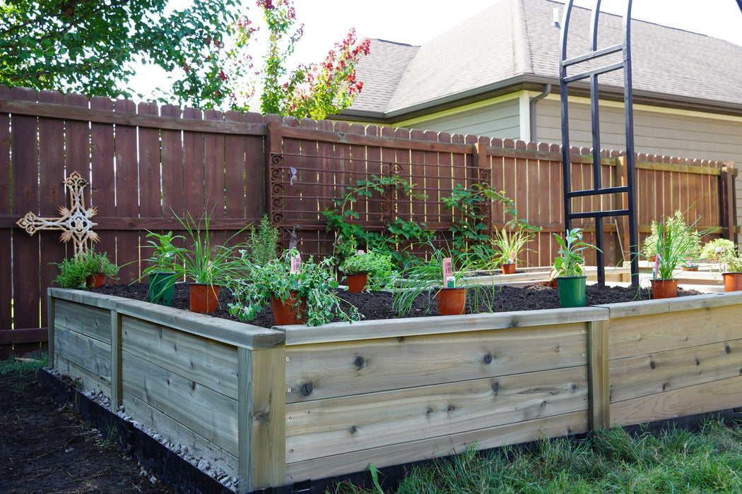 Gardenary L-Shape Cedar Kitchen Garden Raised Bed