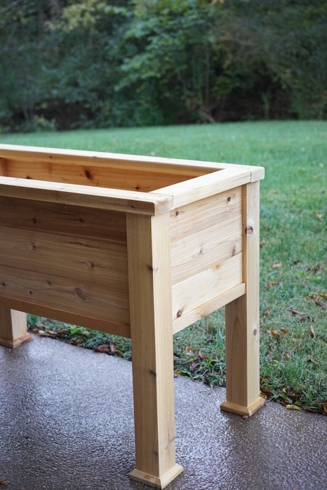 Elevated Cedar Raised Bed Planter with Trim