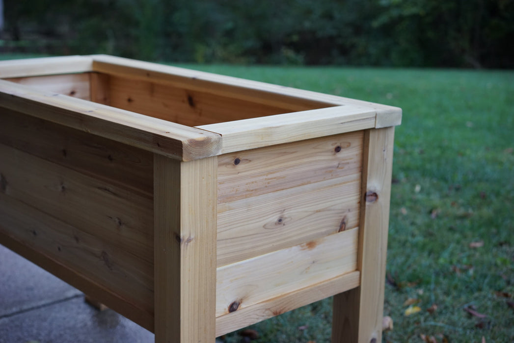 Elevated Cedar Raised Bed Planter with Trim