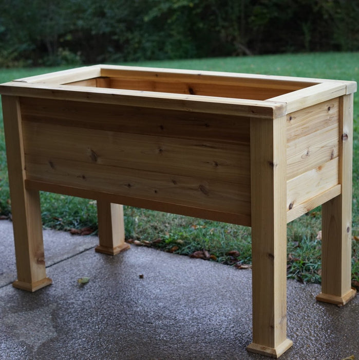 Elevated Cedar Raised Bed Planter with Trim