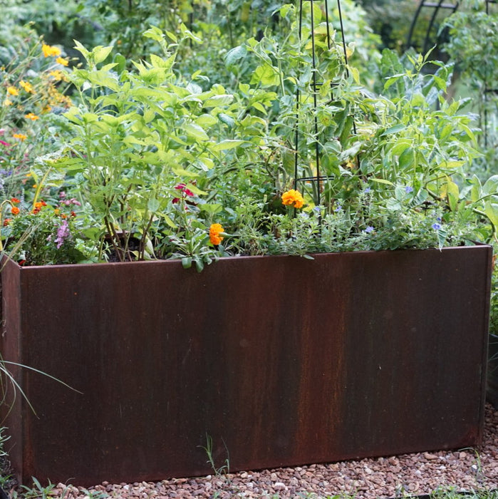 Corten Steel Raised Bed with Bottom
