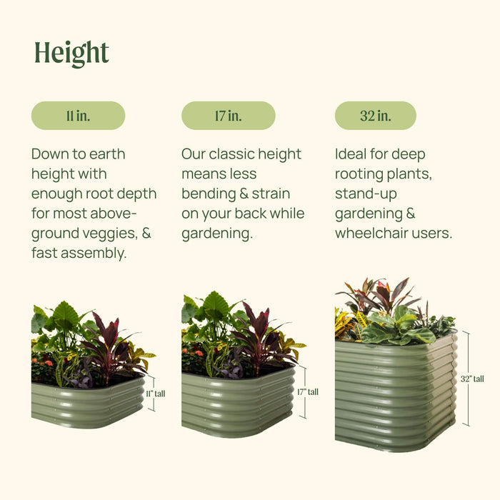 17" Tall U-Shaped Raised Garden Bed Kit - Standard Size