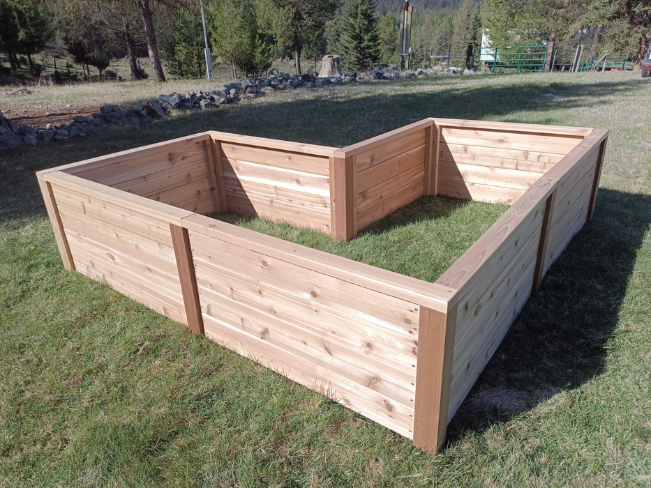 Gardenary L-Shape Cedar Kitchen Garden Raised Bed