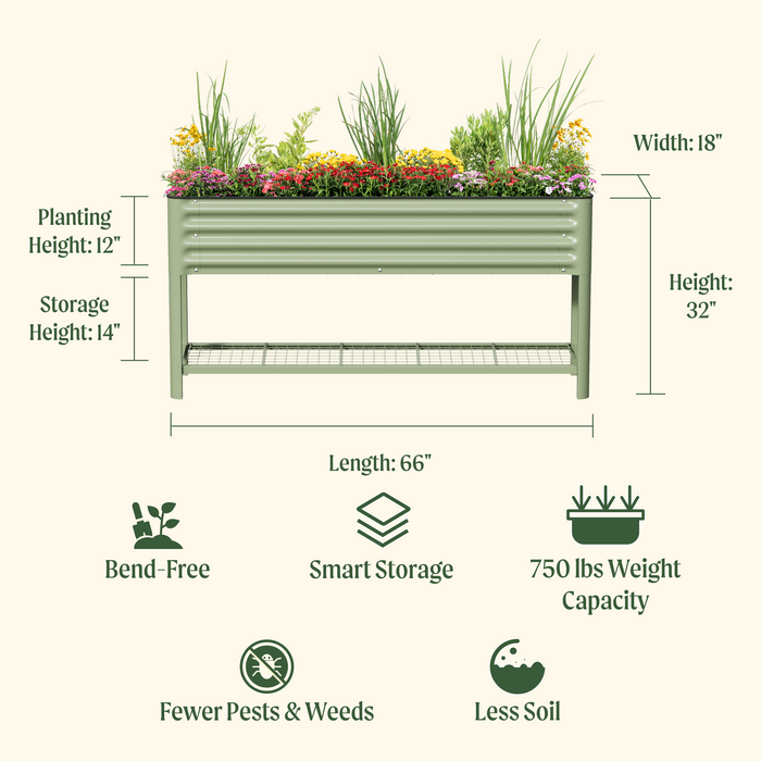 Elevated Garden Bed - Slim Series 1.5' x 5.5'