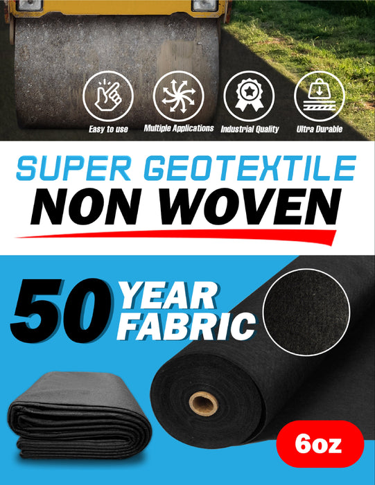 6 oz Non Woven Needle Punched Geotextile Filter Fabric - 50 Year Fabric