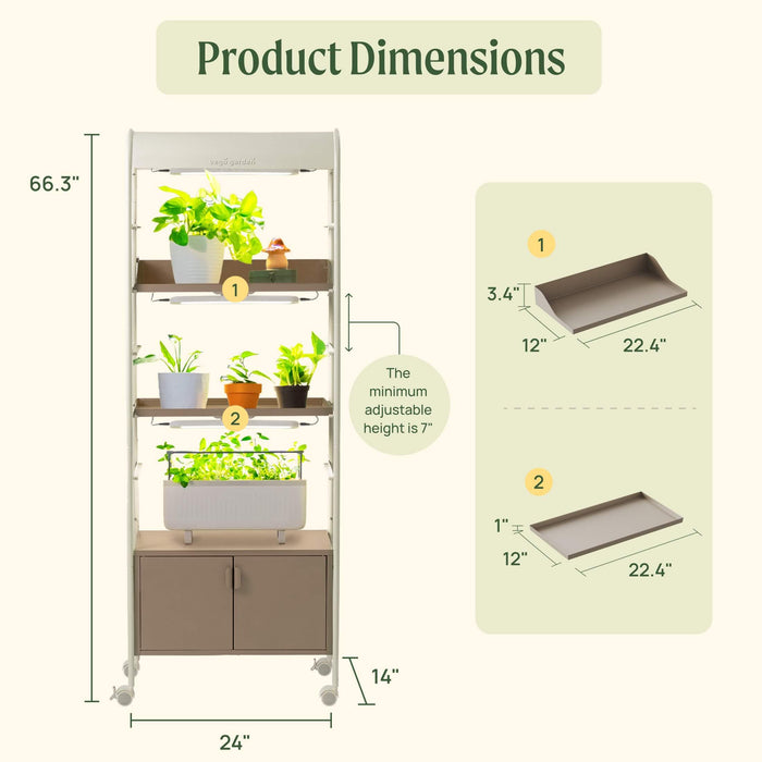 4 Tier Grow Light Garden with Storage