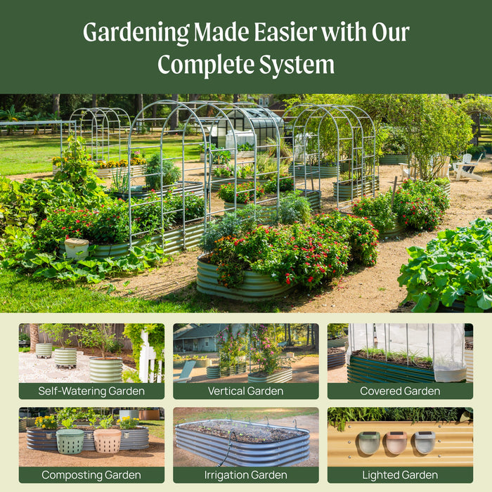 32" Extra Tall 10 In 1 Jumbo Modular Metal Raised Garden Bed Kit