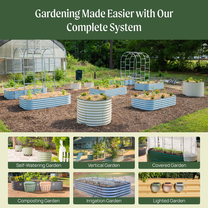 11" Tall 10 In 1 Jumbo Modular Metal Raised Garden Bed Kit
