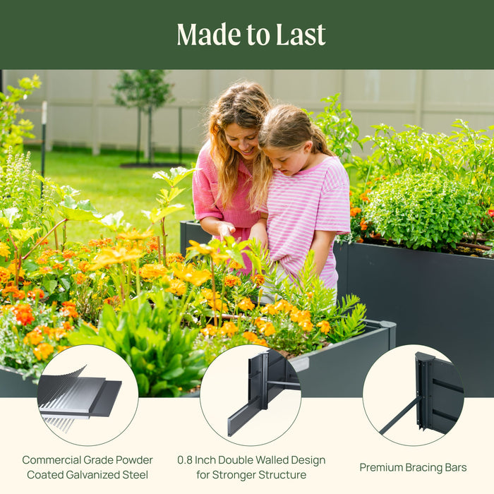 32" Extra Tall Modern 27" x 83" Metal Raised Garden Bed
