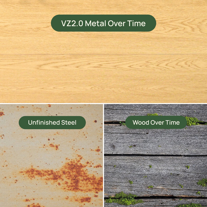 16" Tall Woodgrain 4' x 8' Metal Raised Garden Bed