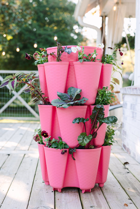 3 Tier GreenStalk Garden Original Vertical Planter - Basket Weave Texture