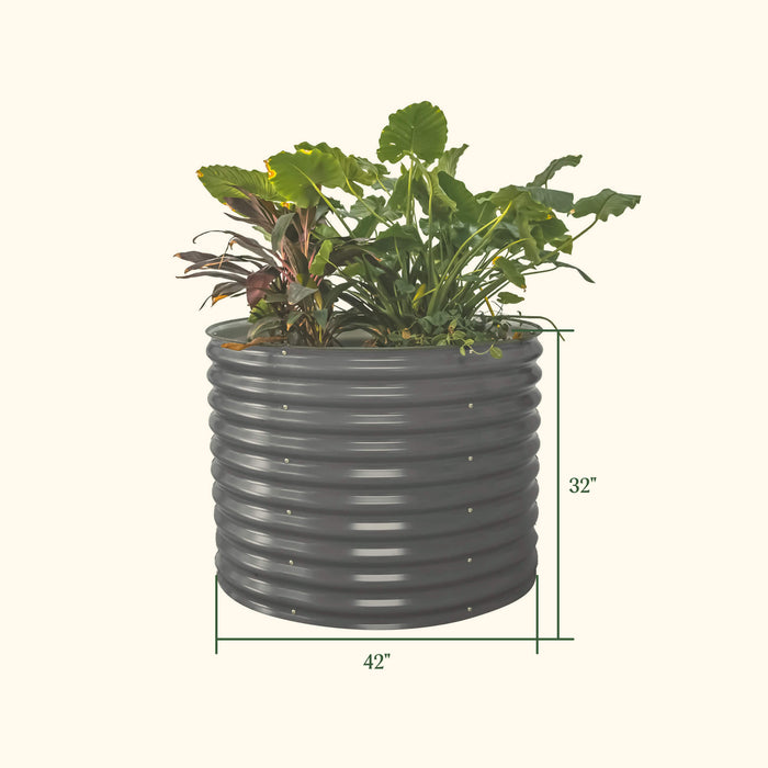 32" Extra Tall 42" Wide Round Metal Raised Garden Bed Kit