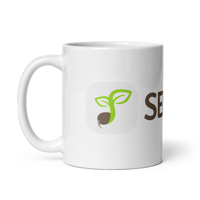 White glossy mug