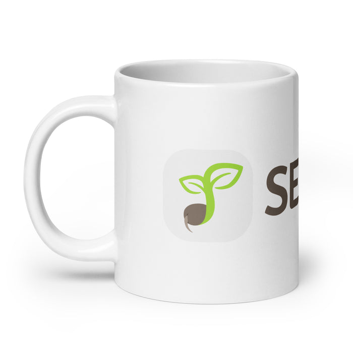 White glossy mug