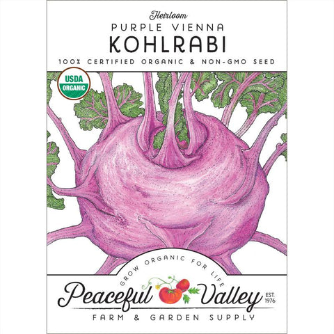 Purple Vienna Kohlrabi Seeds (Organic)